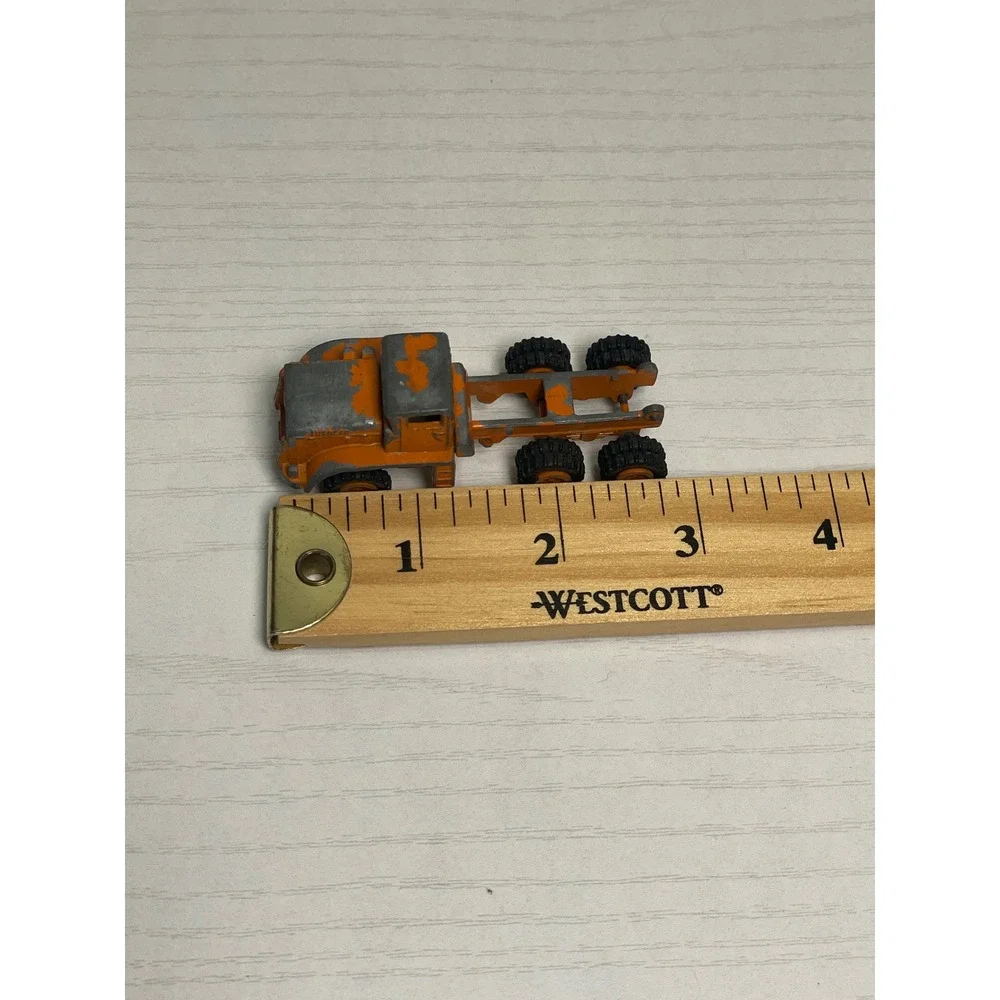 Vintage Orange Metal Toy Truck Cab Tractor, Six Wheels, Collectible‎ Diecast